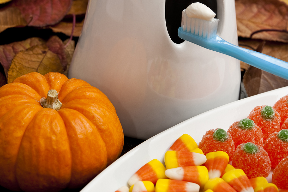 Halloween Ghostly Teeth Brushing halloween candy and tooth brush