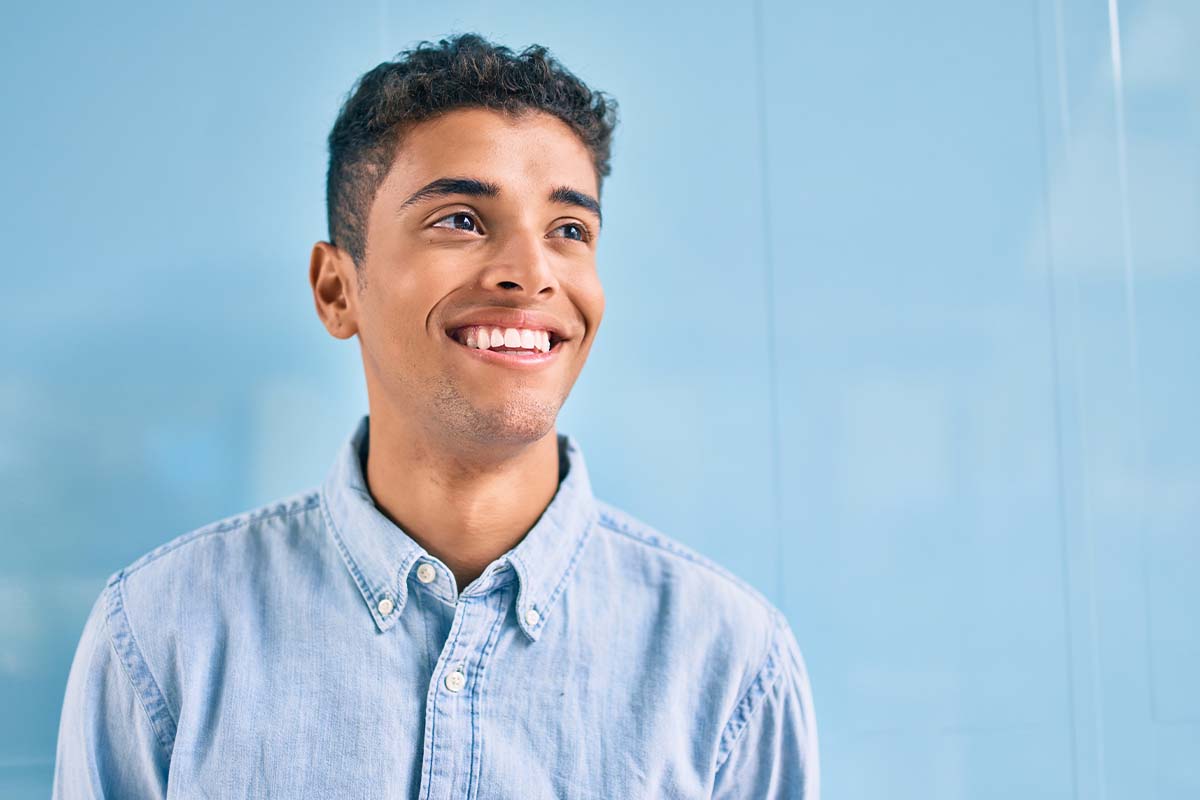 dental-health man learning about his dental health